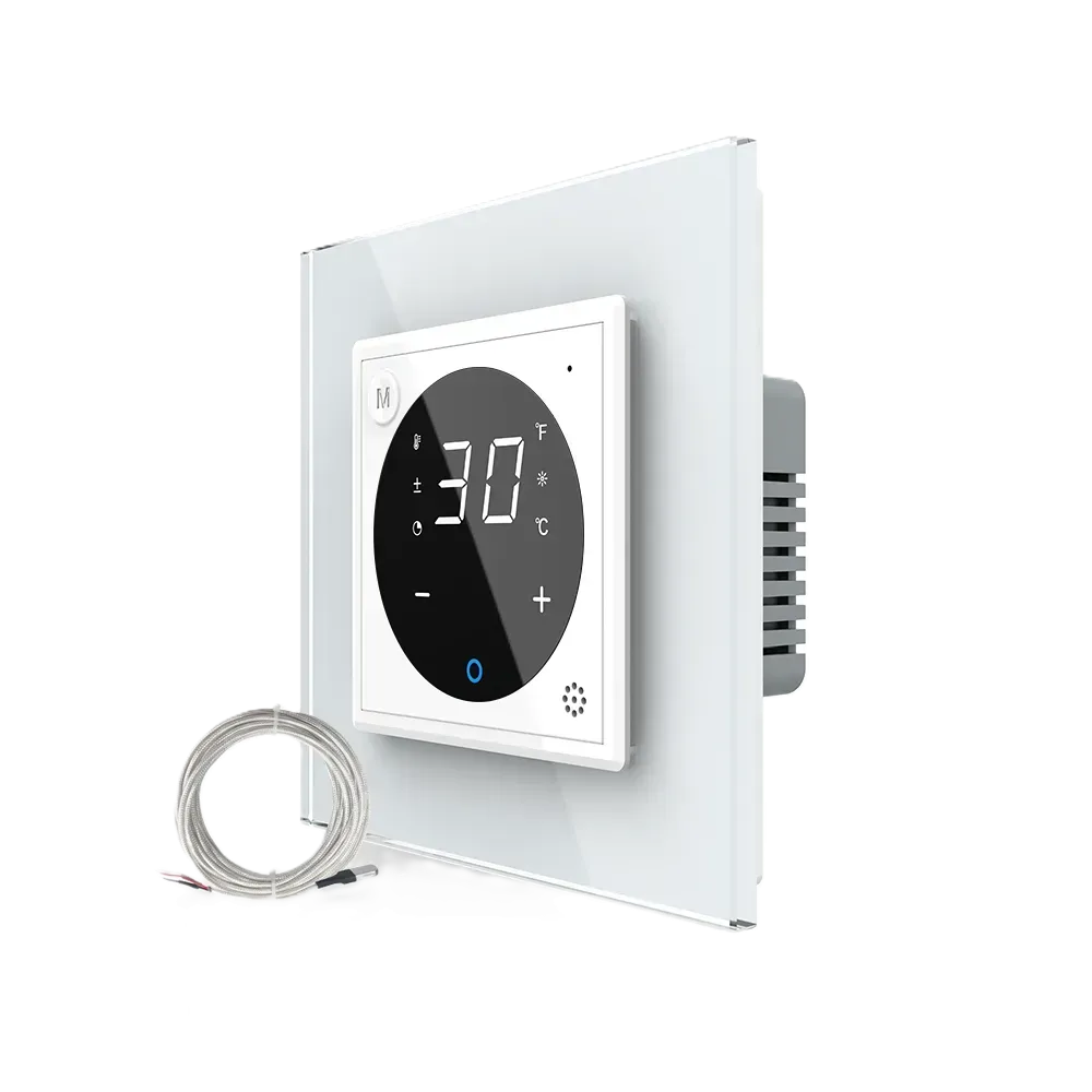 Терморегулятор (термостат) сенсорный программируемый белый LIVOLO со стекляной рамкой VL-C701TM2-11